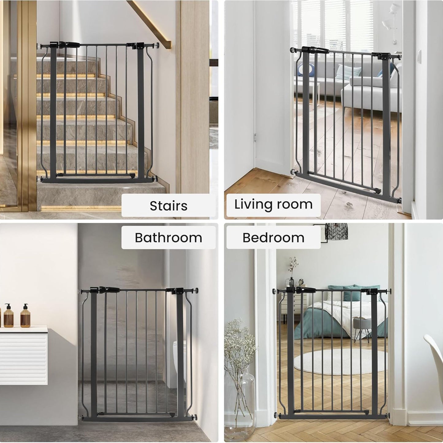 BalanceFrom Walk Thru Safety Gate, Fits 29.1-33.8" Openings, 36” Tall, Graphite