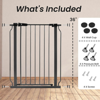 BalanceFrom Walk Thru Safety Gate, Fits 29.1-33.8" Openings, 36” Tall, Graphite