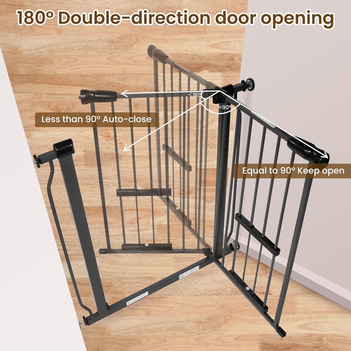 BalanceFrom Walk Thru Safety Gate, Fits 29.1-38.5" Openings, 36” Tall, Graphite
