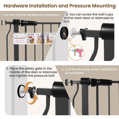 BalanceFrom Walk Thru Safety Gate, Fits 29.1-38.5" Openings, 36” Tall, Graphite