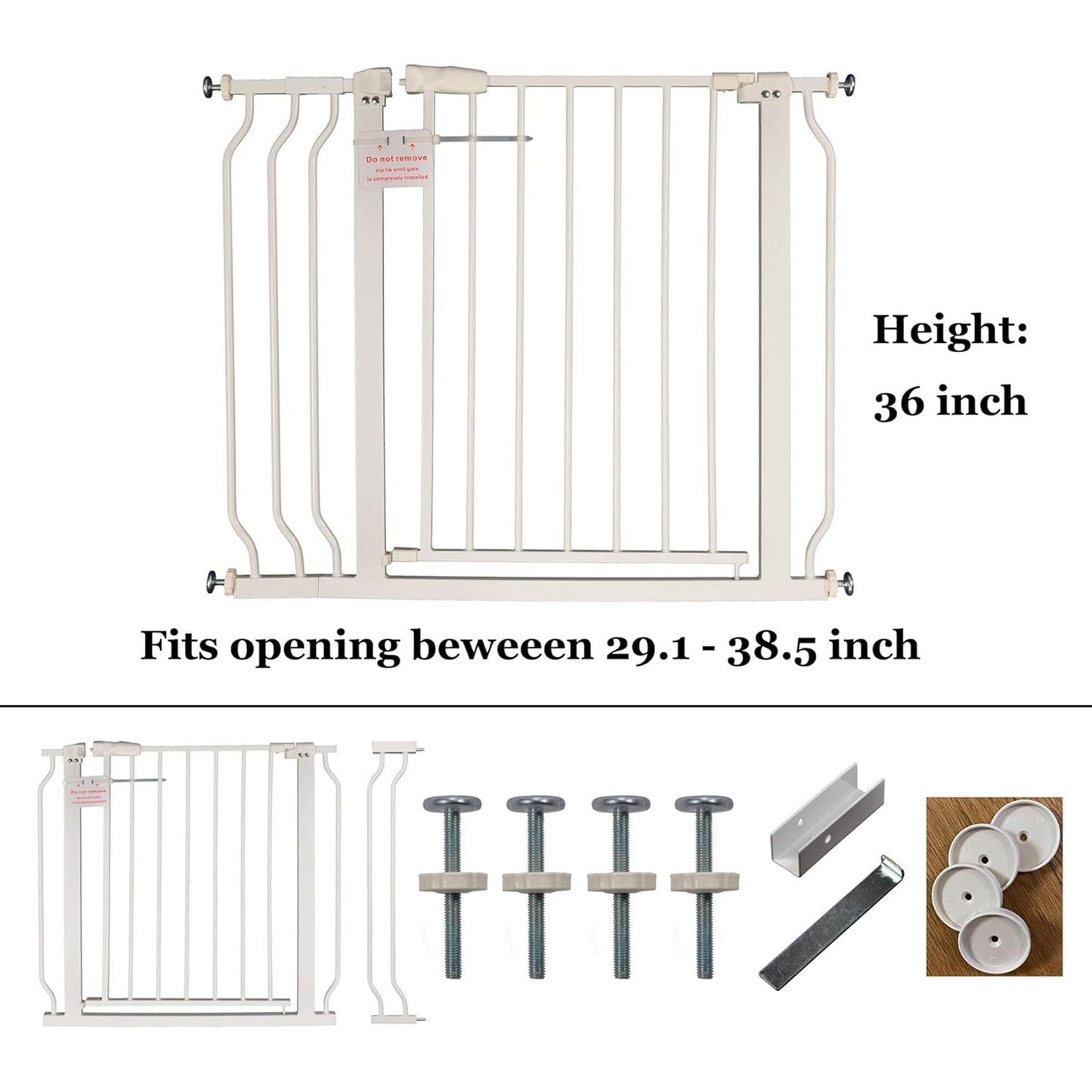 BalanceFrom Walk Thru Safety Gate, Fits 29.1-38.5" Openings, 36” Tall, White