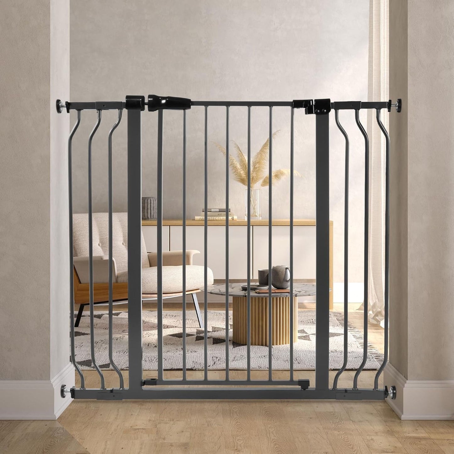 BalanceFrom Walk Thru Safety Gate, Fits 29.1-43.3" Openings, 36” Tall, Graphite