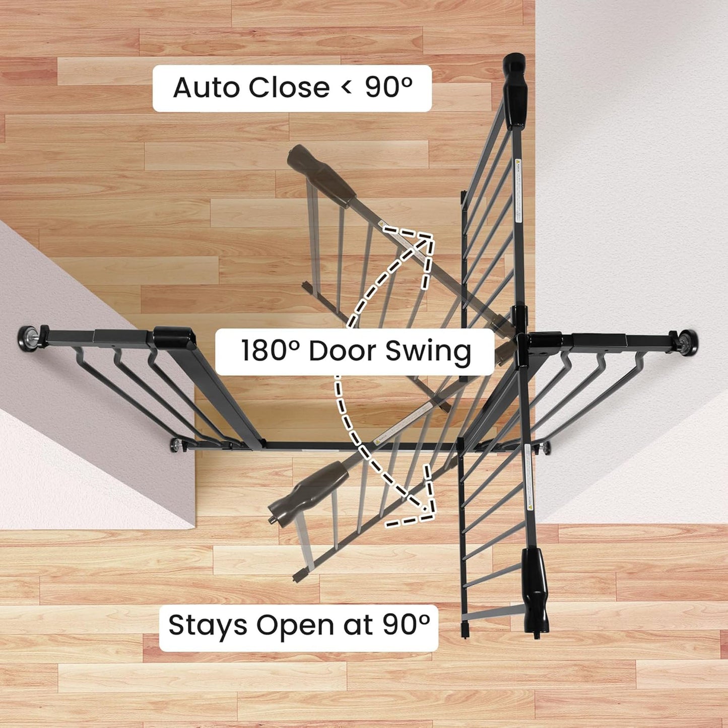 BalanceFrom Walk Thru Safety Gate, Fits 29.1-43.3" Openings, 36” Tall, Graphite