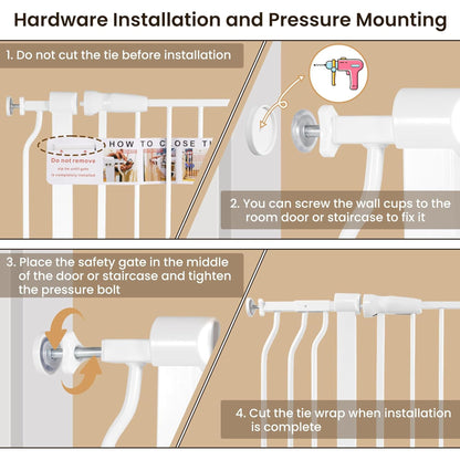 BalanceFrom Walk Thru Safety Gate, Fits 29.1-43.3" Openings, 36” Tall, White