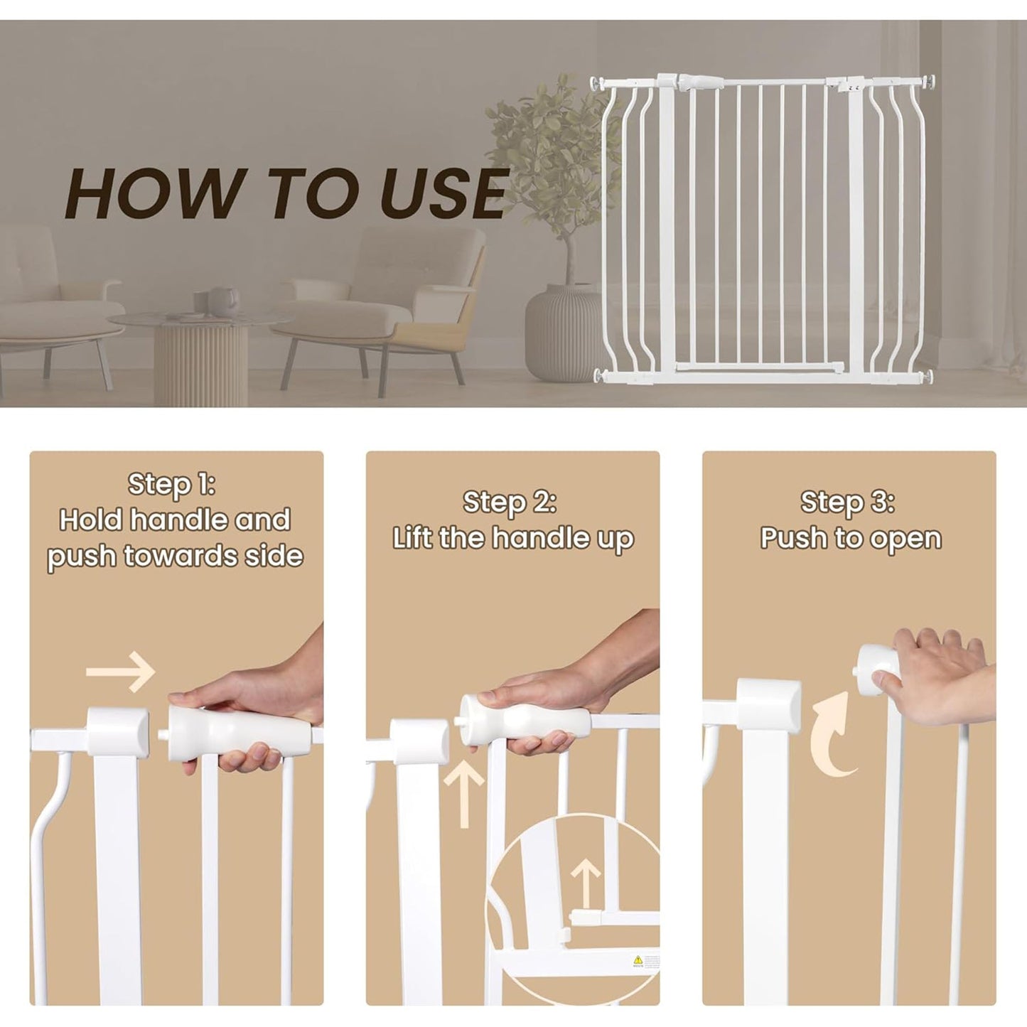 BalanceFrom Walk Thru Safety Gate, Fits 29.1-43.3" Openings, 36” Tall, White