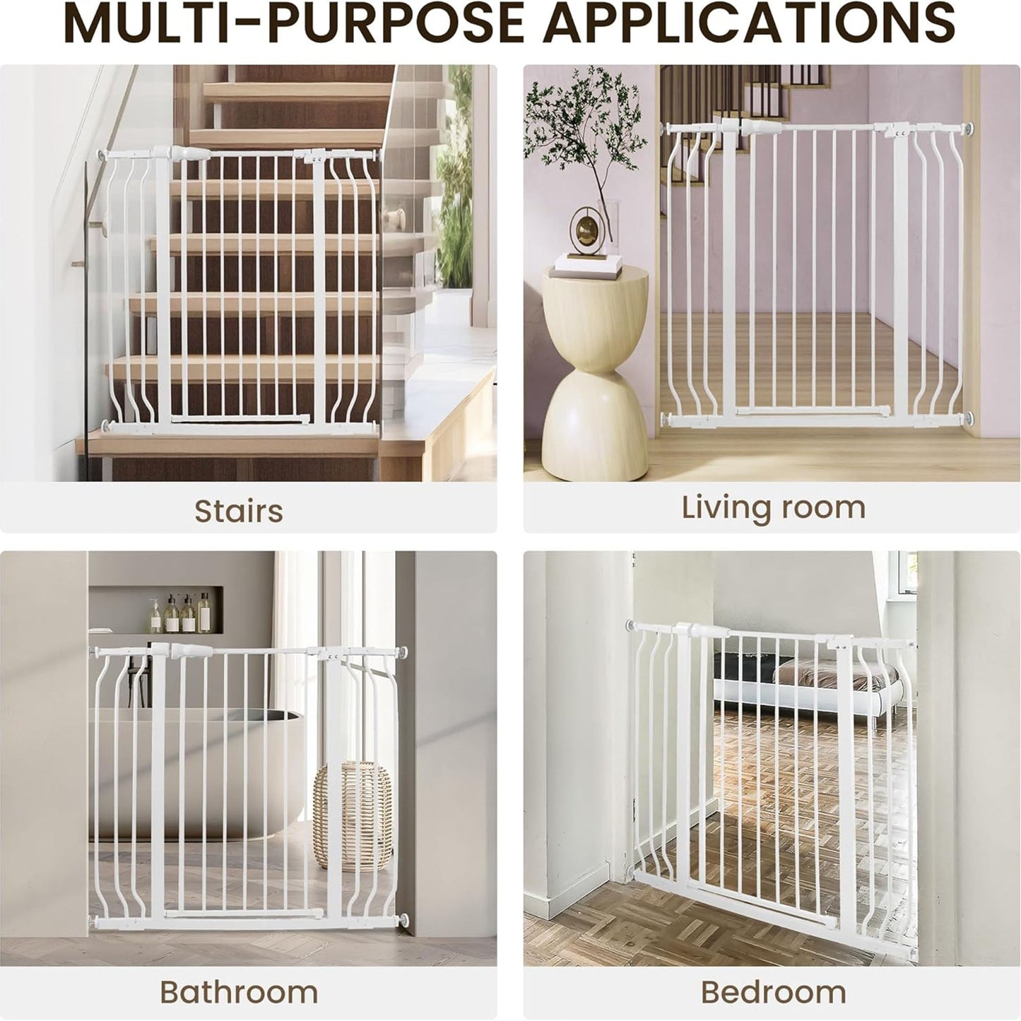 BalanceFrom Walk Thru Safety Gate, Fits 29.1-43.3" Openings, 36” Tall, White