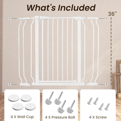 BalanceFrom Walk Thru Safety Gate, Fits 29.1-43.3" Openings, 36” Tall, White