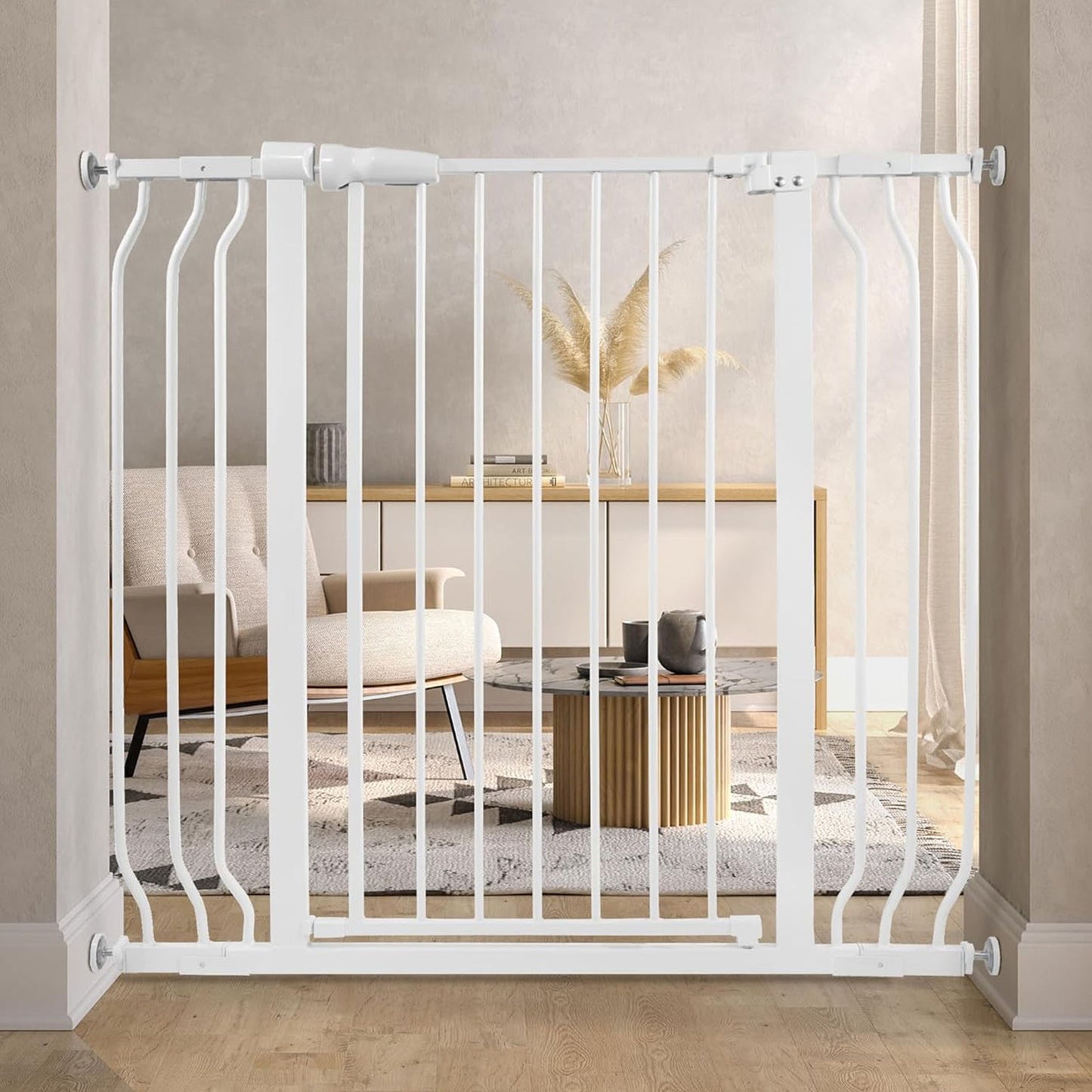 BalanceFrom Walk Thru Safety Gate, Fits 29.1-43.3" Openings, 36” Tall, White