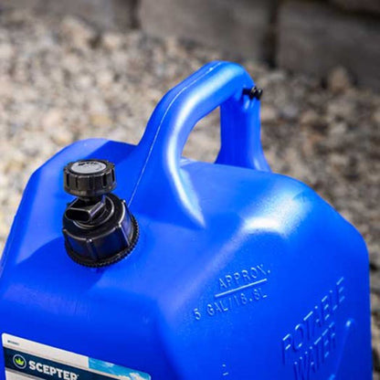 Scepter 5 Gallon Leak Proof Water Jug Storage Container & Handle, Spigot, 4 Pack