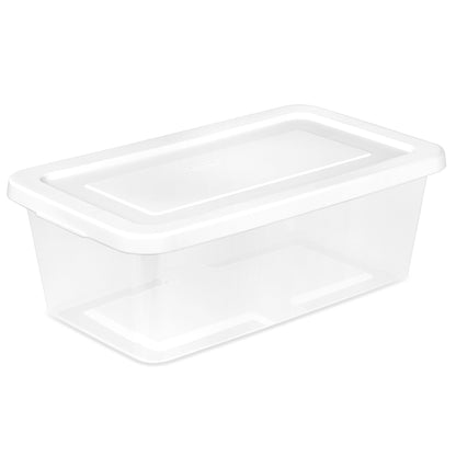Sterilite 6 Qt Storage Box, Stackable Plastic Container, Home Organizer, 48 Pack
