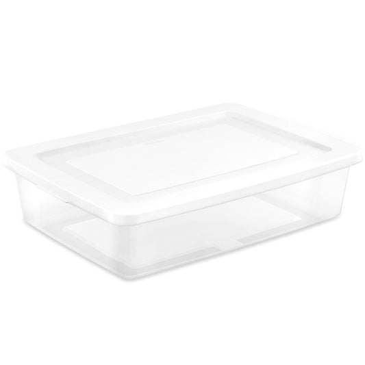 Sterilite 28 Qt Storage Box, Stackable Plastic Container Home Organizer, 20 Pack