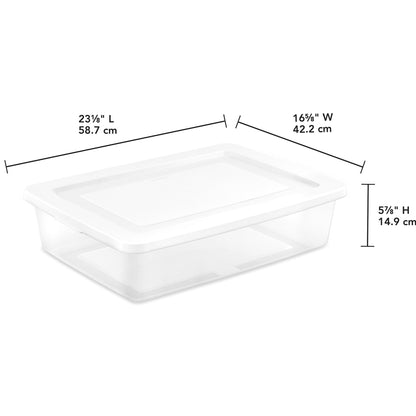 Sterilite 28 Qt Storage Box, Stackable Plastic Container Home Organizer, 30 Pack