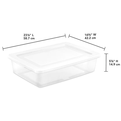 Sterilite 28 Qt Storage Box, Stackable Plastic Container Home Organizer, 10 Pack