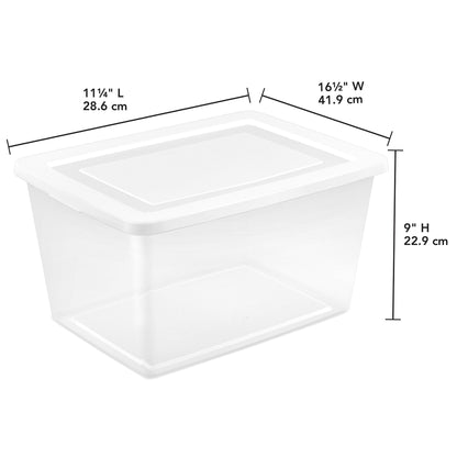 Sterilite 58 Qt Storage Box, Stackable Plastic Container Home Organizer, 16 Pack
