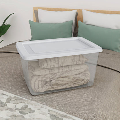 Sterilite 58 Qt Storage Box, Stackable Plastic Container Home Organizer, 24 Pack