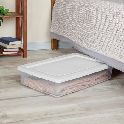 Sterilite 41 Qt Storage Box, Stackable Plastic Container Home Organizer, 12 Pack