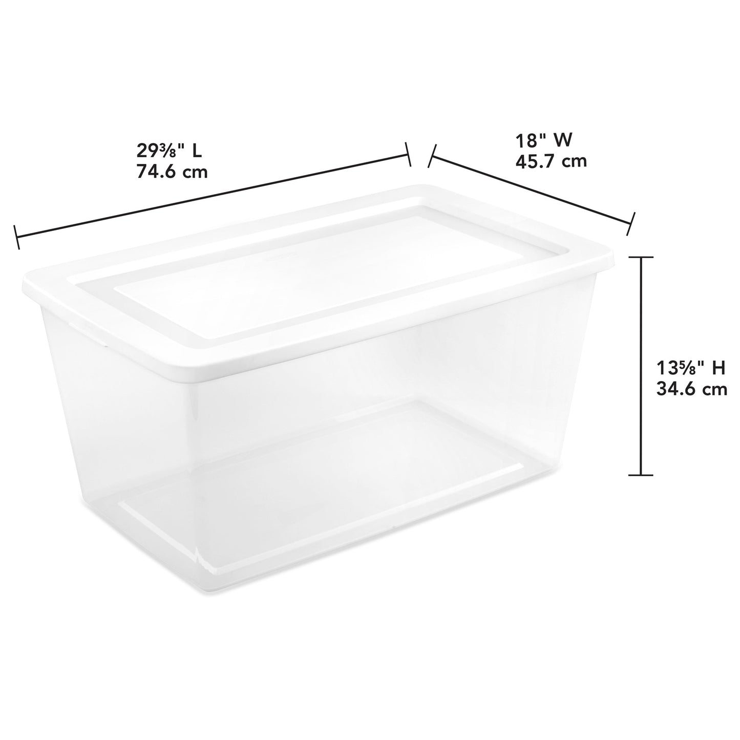 Sterilite 90 Qt Storage Box, Stackable Plastic Container, Home Organizer, 4 Pack