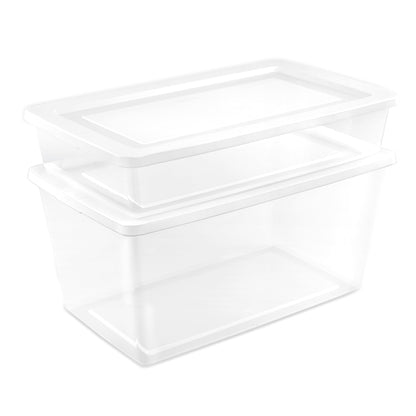 Sterilite 90 Qt Storage Box, Stackable Plastic Container, Home Organizer, 8 Pack