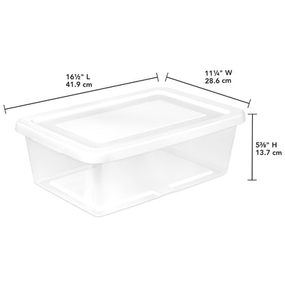 Sterilite 12 Qt Storage Box, Stackable Plastic Container Home Organizer, 60 Pack