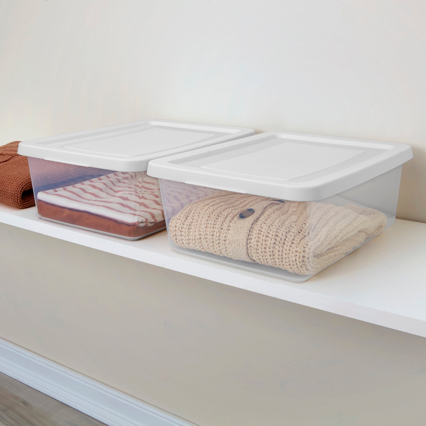 Sterilite 12 Qt Storage Box, Stackable Plastic Container Home Organizer, 30 Pack