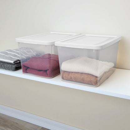 Sterilite 20 Qt Storage Box, Stackable Plastic Container, Home Organizer, 8 Pack