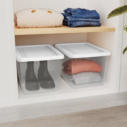 Sterilite 20 Qt Storage Box, Stackable Plastic Container, Home Organizer, 8 Pack