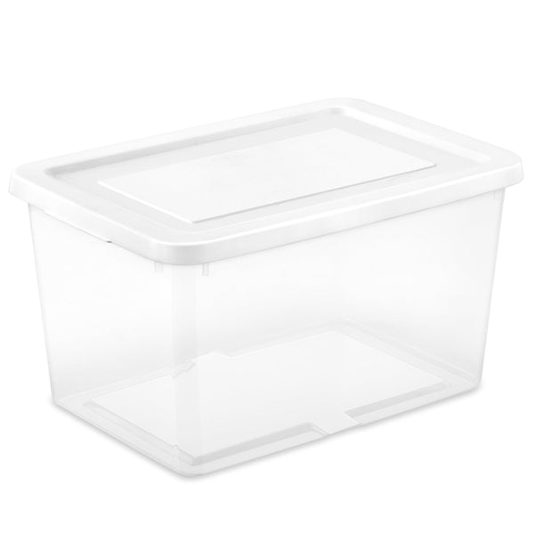 Sterilite 20 Qt Storage Box, Stackable Plastic Container Home Organizer, 32 Pack