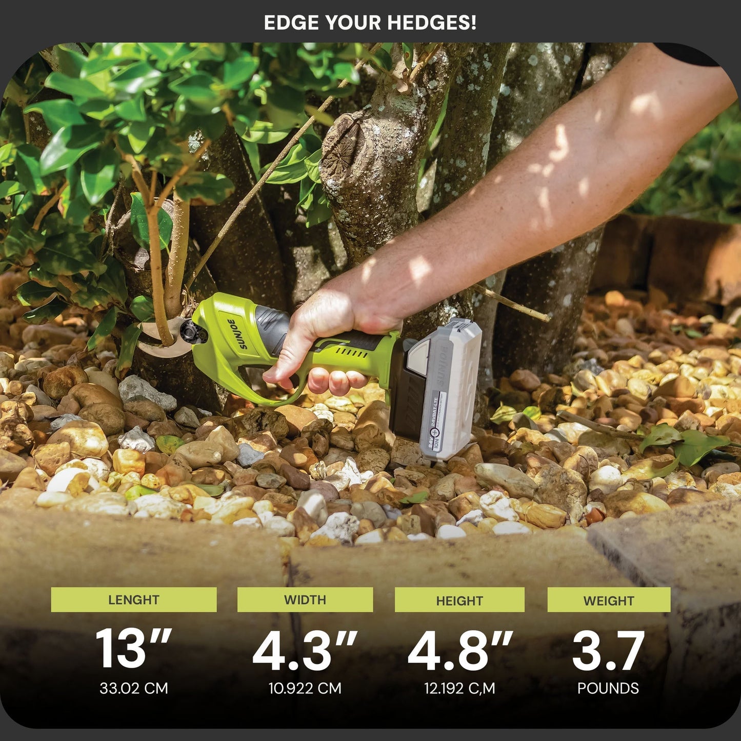 Sun Joe 24V Cordless Handheld Pruner with Battery and Charger, 80W, 24V-PRN1-LTE