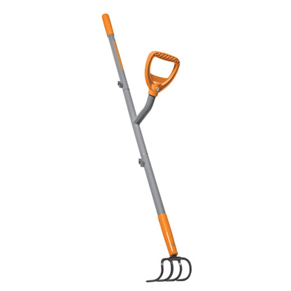 ErgieShovel 54" Ergonomic Cultivator, 4-Tine Garden Tool, D-Grip Handle, CLTV45