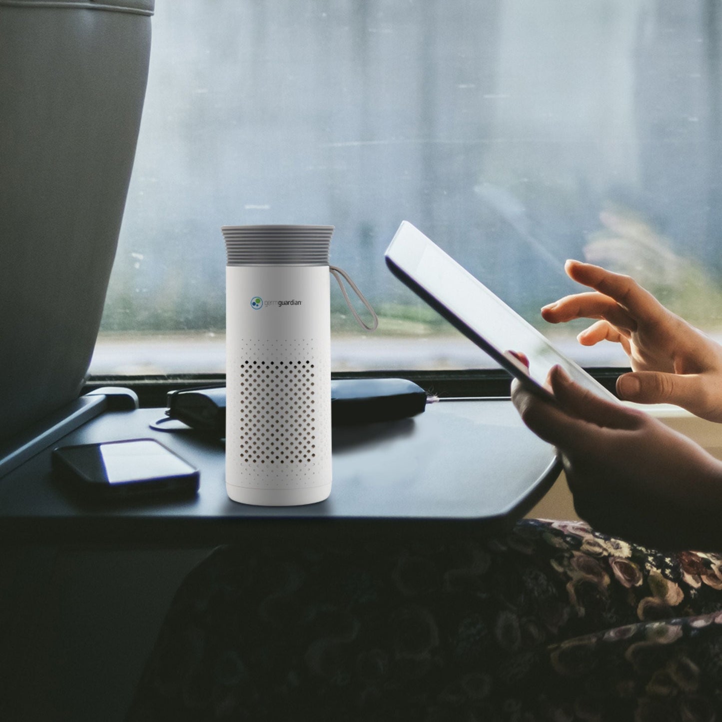 GermGuardian Portable Air Purifier for Small Spaces, USB Cable, 7” White, AC085