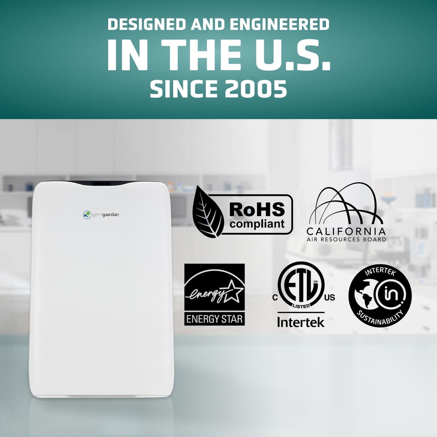 GermGuardian 3-In-1 HEPA Air Purifier for Home, 728 Sq. Ft. Rooms, Air Filter