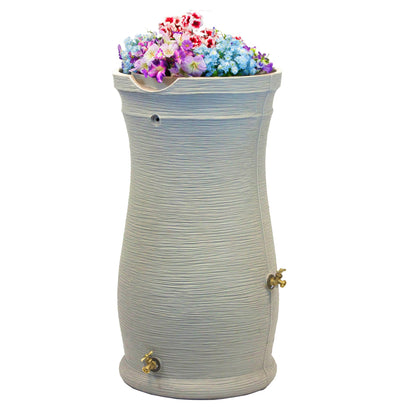 Good Ideas Impressions 50 Gallon Capri Rain Saver Barrel, 2 Spigots, Sandstone