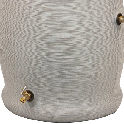 Good Ideas Impressions 50 Gal Corsican Rain Saver Barrel, 2 Spigots, Sandstone
