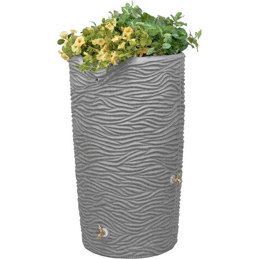 Good Ideas Impressions 65 Gallon Palm Trunk Rain Saver, 2 Spigots, Dark Granite