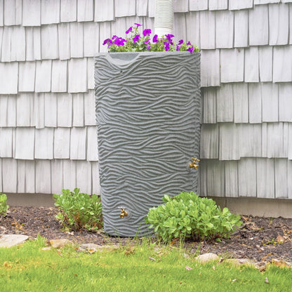 Good Ideas Impressions 65 Gallon Palm Trunk Rain Saver, 2 Spigots, Dark Granite