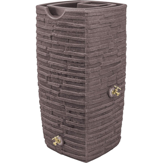 Good Ideas Impressions Riverwalk 50 Gallon Rain Saver with Spigots, Red Brick