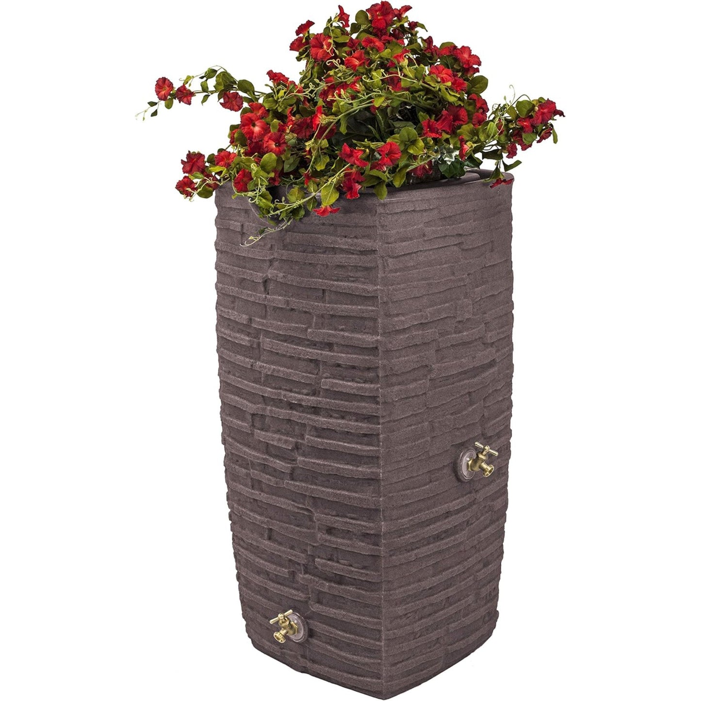 Good Ideas Impressions Riverwalk 50 Gallon Rain Saver with Spigots, Red Brick