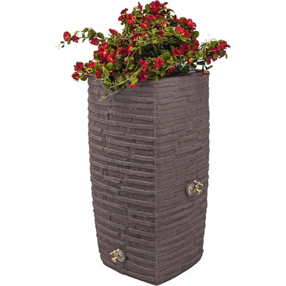 Good Ideas Impressions Riverwalk 50 Gallon Rain Saver with Spigots, Red Brick