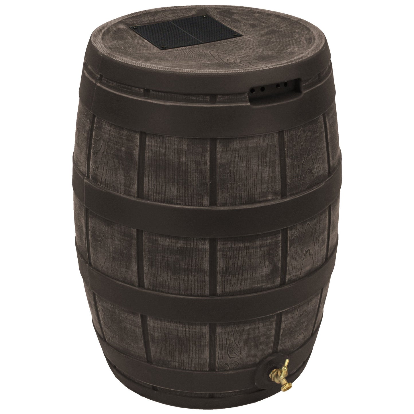 Good Ideas Rain Vault 50 Gallon Rain Barrel with Spigot, Handles and Screen, Oak