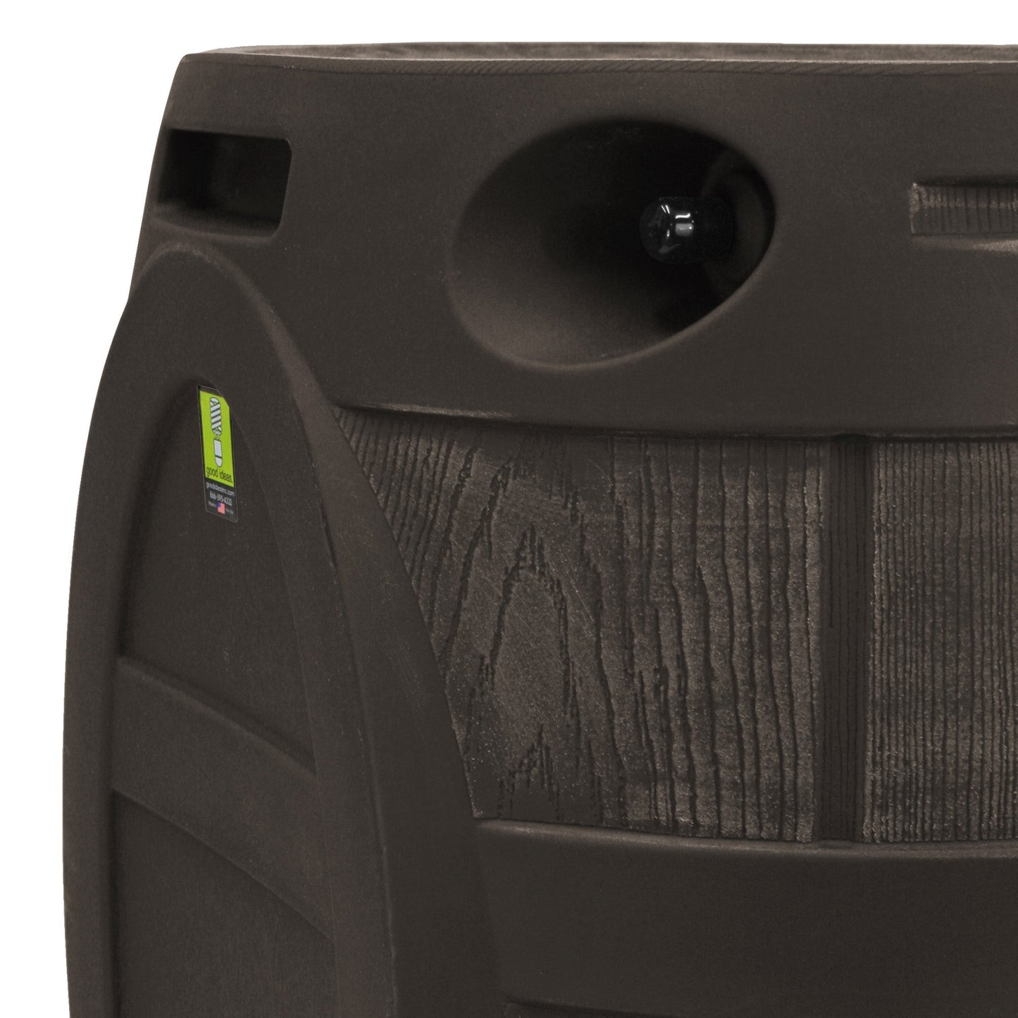 Good Ideas Rain Vault 50 Gallon Rain Barrel with Spigot, Handles and Screen, Oak