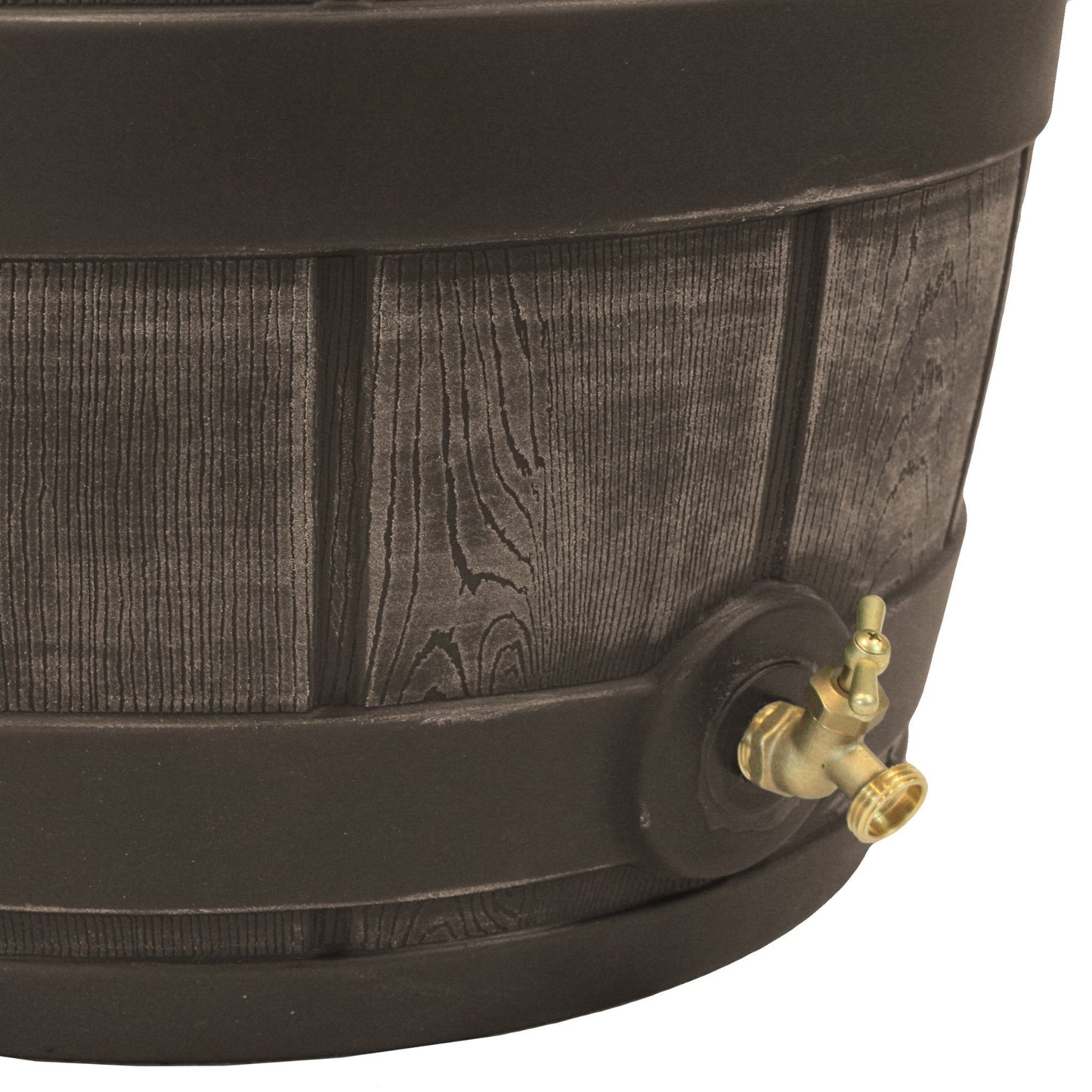 Good Ideas Rain Vault 50 Gallon Rain Barrel with Spigot, Handles and Screen, Oak