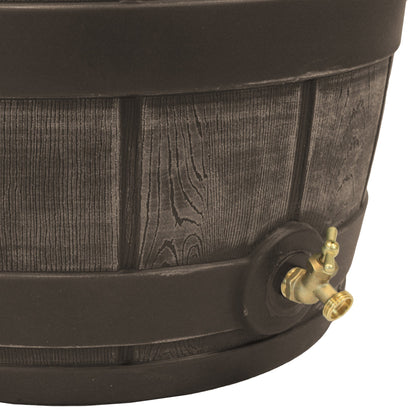 Good Ideas Rain Vault 50 Gallon Rain Barrel with Spigot, Handles and Screen, Oak