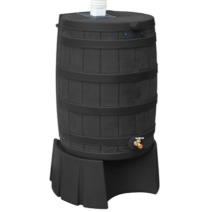 Good Ideas Rain Wizard 50 Gallon Rain Barrel Stand, Adds Room for Buckets, Black