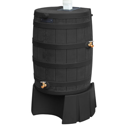 Good Ideas Rain Wizard 50 Gallon Rain Barrel Stand, Adds Room for Buckets, Black