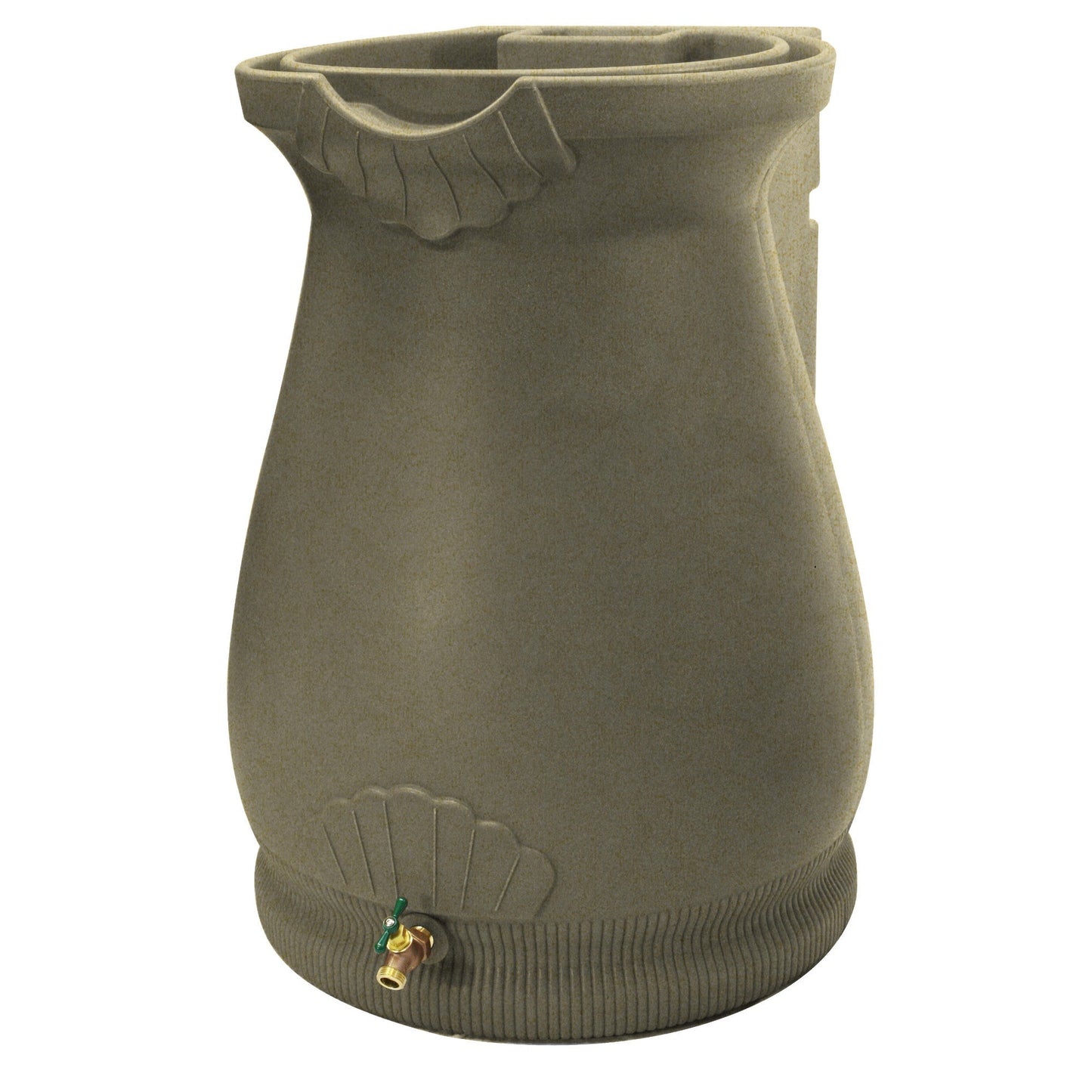 Good Ideas Rain Wizard Self-Draining Resin Urn, 65 Gallon Rain Barrel, Sandstone
