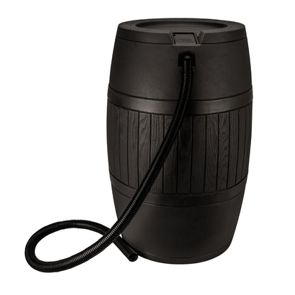 Good Ideas Bushman Spruce Creek 54 Gal Rain Saver Barrel with Spigot, Black