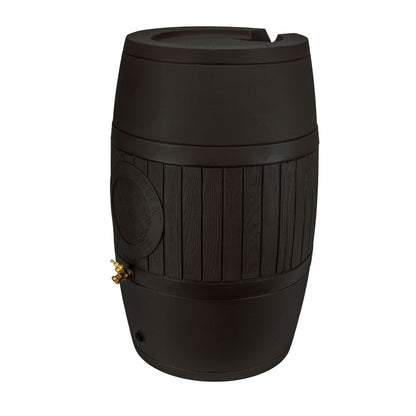 Good Ideas Bushman Spruce Creek 54 Gal Rain Saver Barrel with Spigot, Black