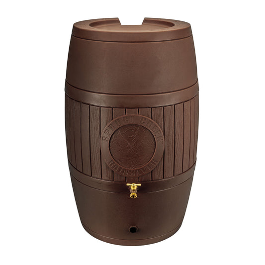 Good Ideas Bushman Spruce Creek 54 Gal Rain Saver Barrel with Spigot, Brown