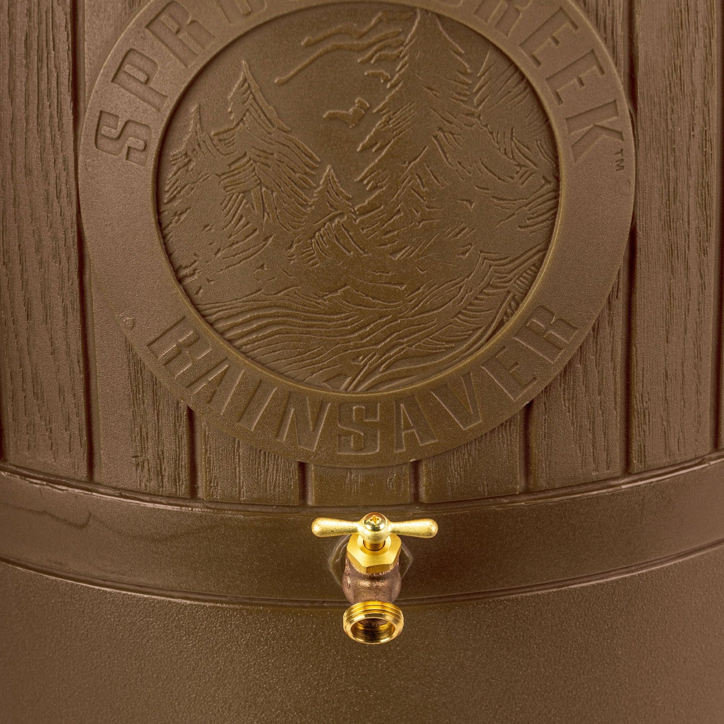 Good Ideas Bushman Spruce Creek 54 Gal Rain Saver Barrel with Spigot, Brown