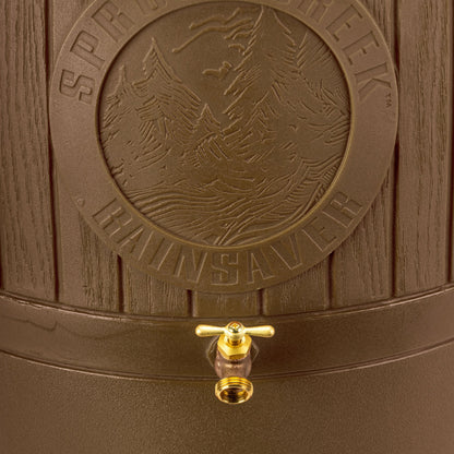 Good Ideas Bushman Spruce Creek 54 Gal Rain Saver Barrel with Spigot, Brown